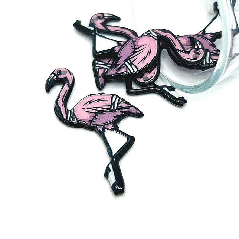 4 Pcs Spooky Flamingo Charms Image