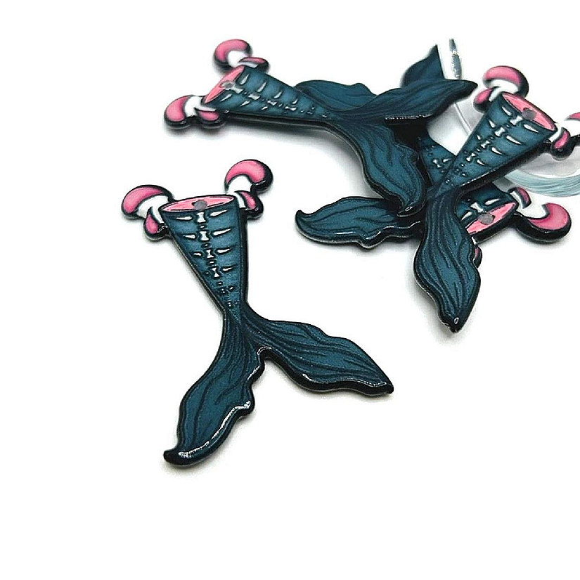 4 Pcs Spooky Mermaid Tail Charms Image