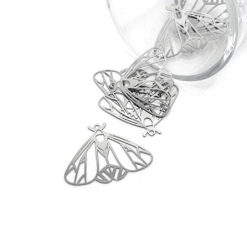 4 Pcs Steel Moth Pendants Image