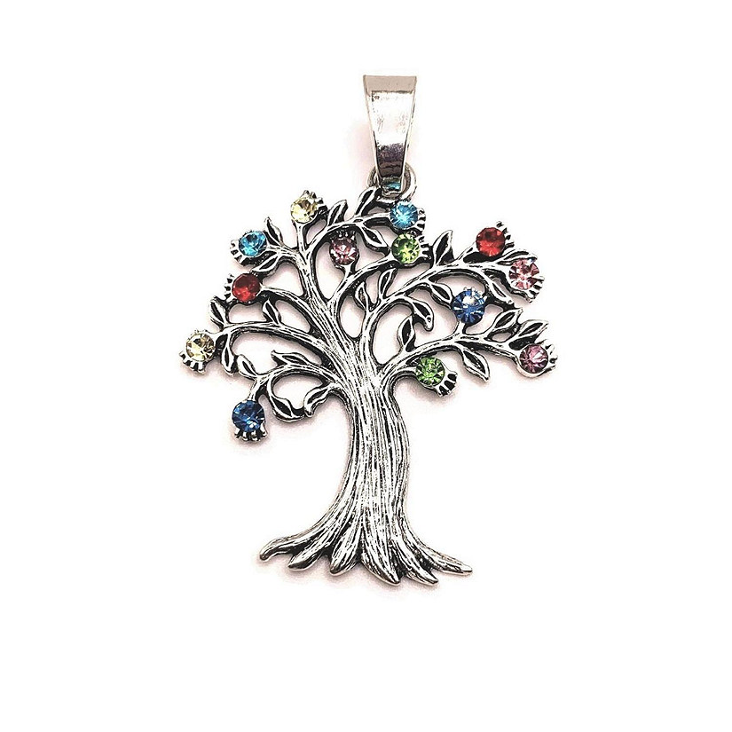 4 Pcs Tree Pendant with Rhinestones Image