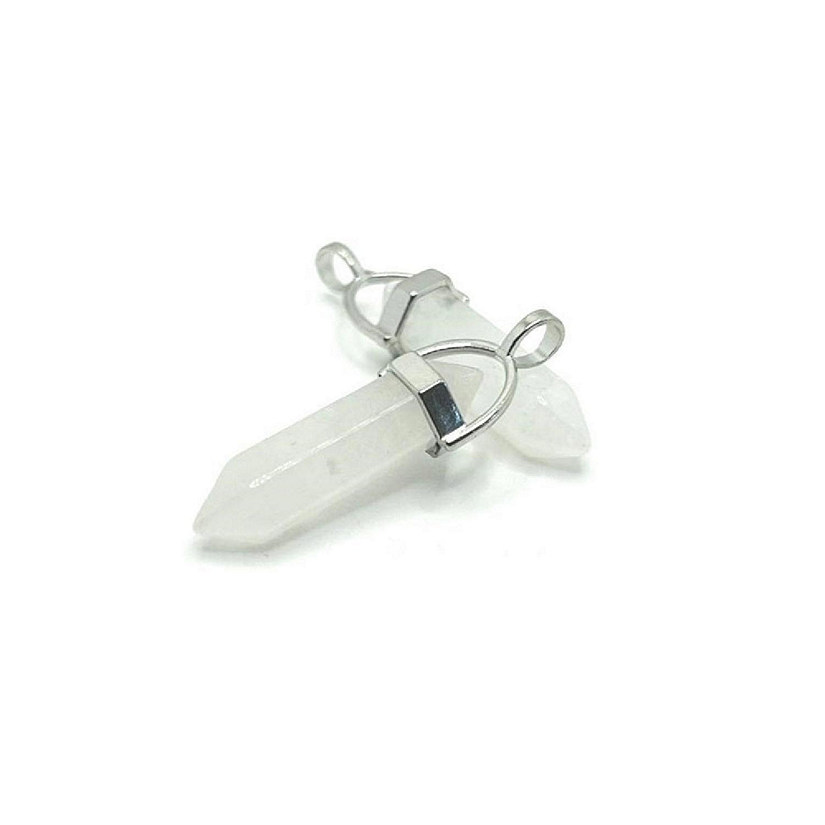 4 Pcs White Quartz Stone Pendants Image