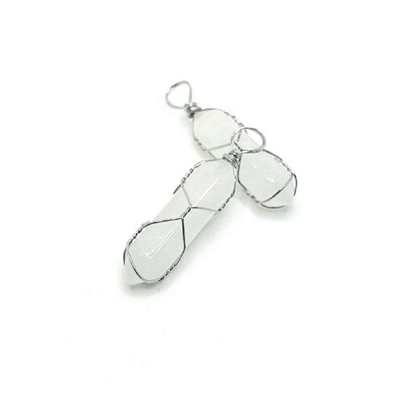 4 Pcs Wire Wrapped Quartz Pendants Image