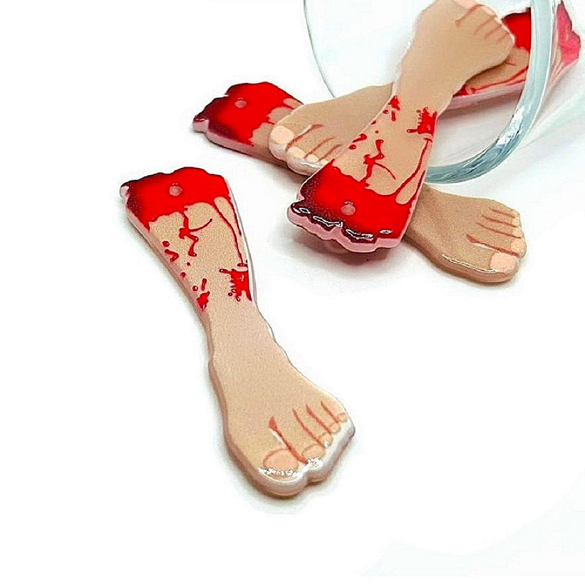 4 Pieces Acrylic Severed Leg Limb Charm Image