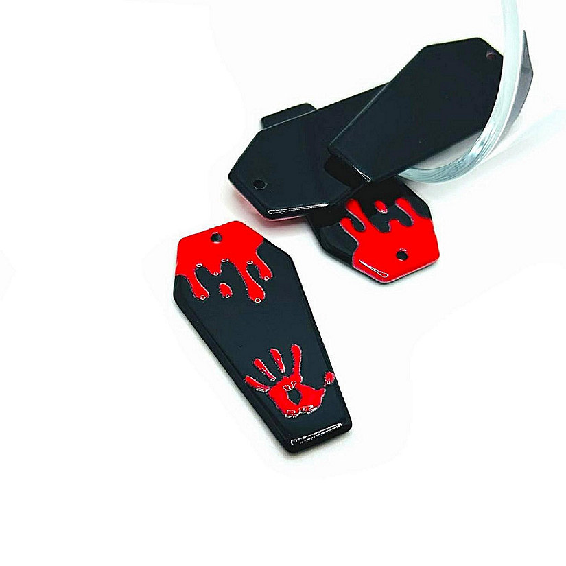 4 Pieces Black Coffin Charms Image