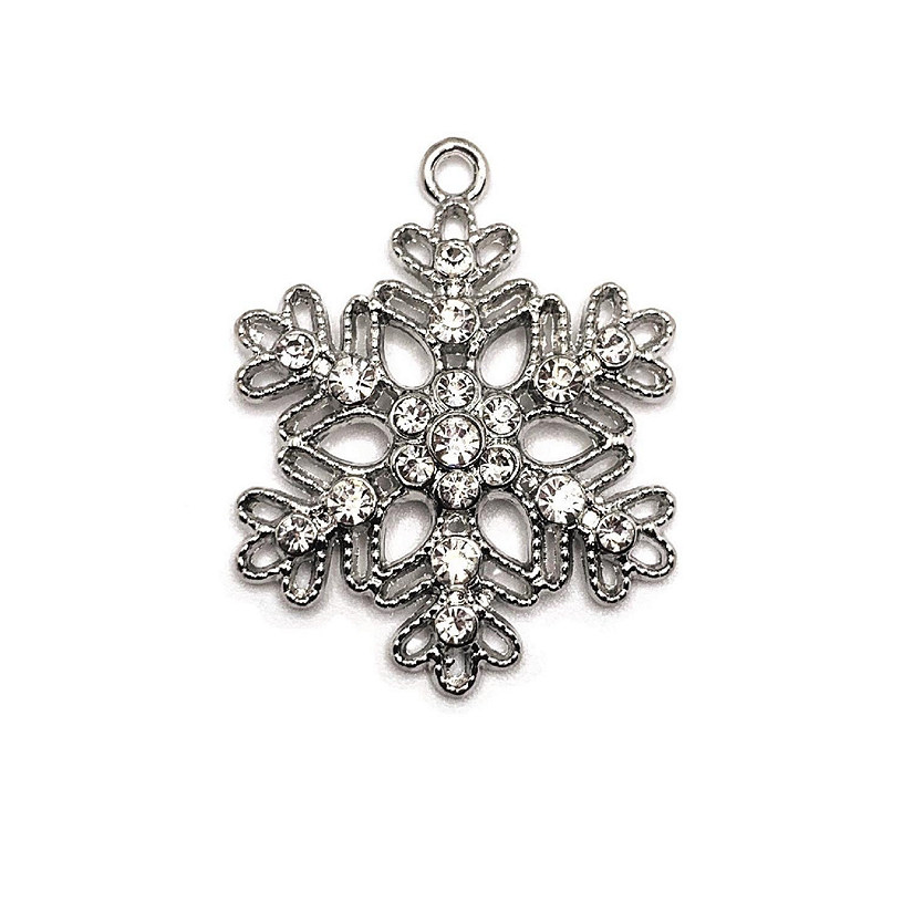 4 Pieces Sparkly Snowflake Pendants Image