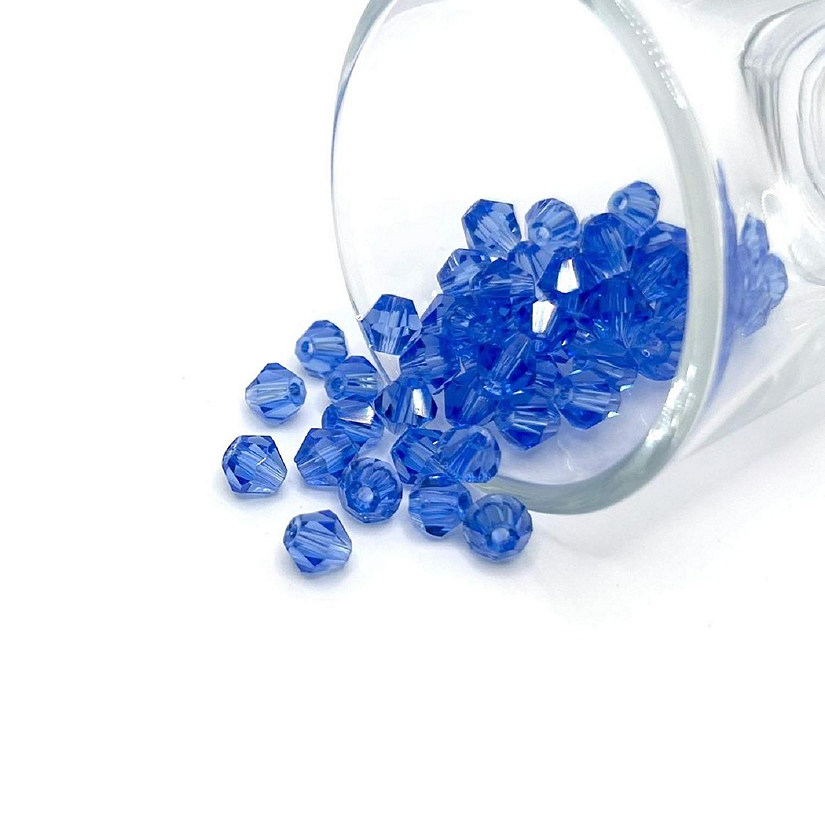4 Strands 6x6mm Blue Bicone Beads Image
