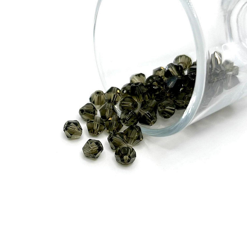 4 Strands 6x6mm Gray Brown Bicone Beads Image