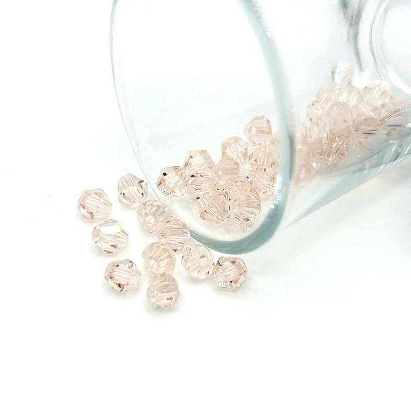 4 Strands 6x6mm Pink Bicone Beads Image