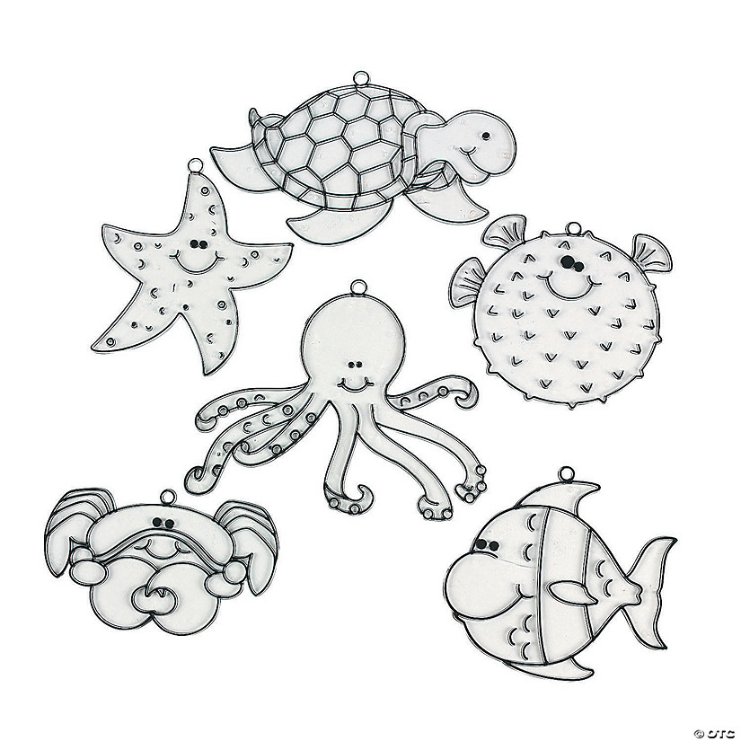 4" Under the Sea Animal-Shaped Clear Plastic Suncatchers - 24 Pc. Image