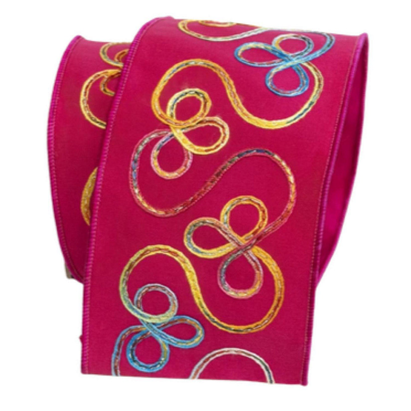 4" Whimsy Ribbon: Fuchsia (10 Yards) Image