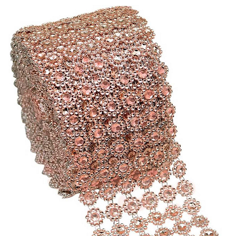 4" x 10 yards 30FT Blush Flower Mesh Wrap Image