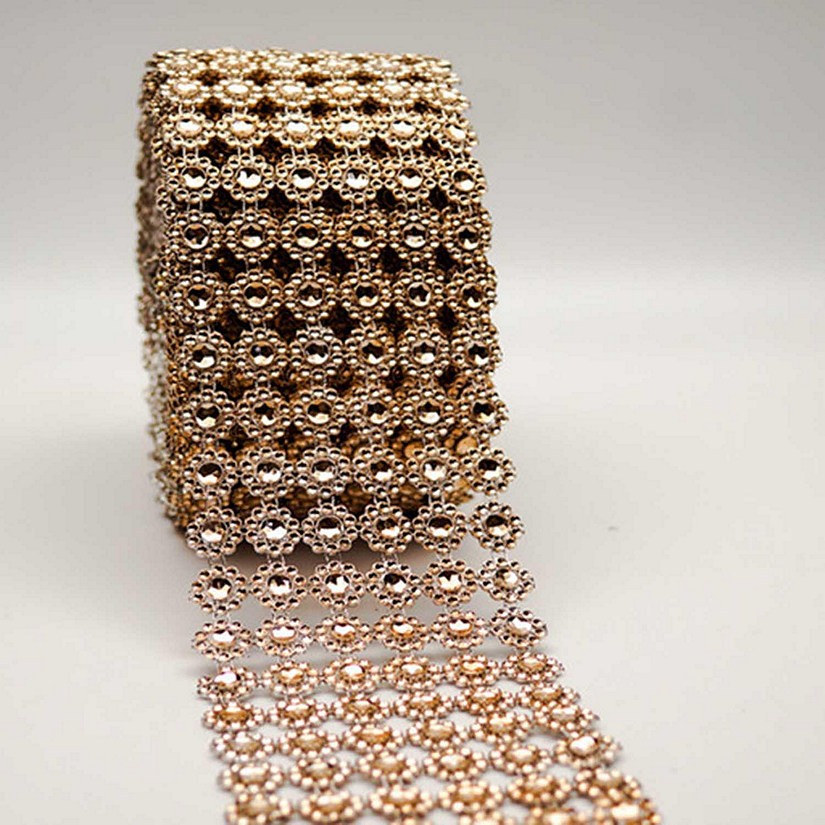 4" x 10 yards 30FT Champagne Flower Mesh Wrap Image