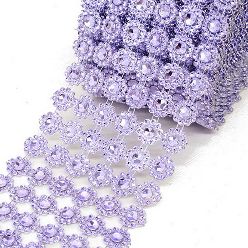 4" x 10 yards 30FT Lavender Flower Mesh Wrap Image