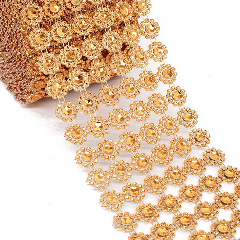 4" x 10 yards 30FT Orange Flower Mesh Wrap Image
