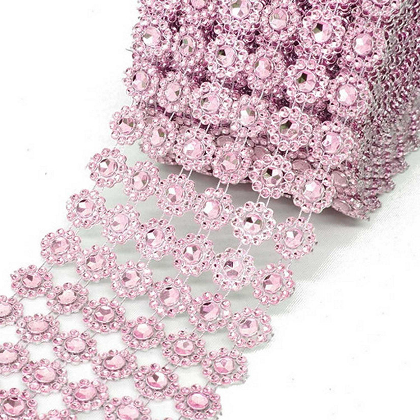 4" x 10 yards 30FT Pink Flower Mesh Wrap Image