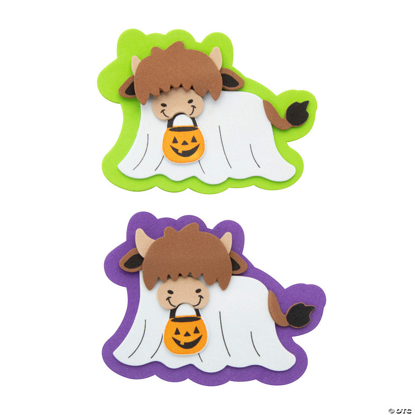 4" x 3" Halloween Highland Cow Ghost Magnet Craft Kit - Makes 12 Image