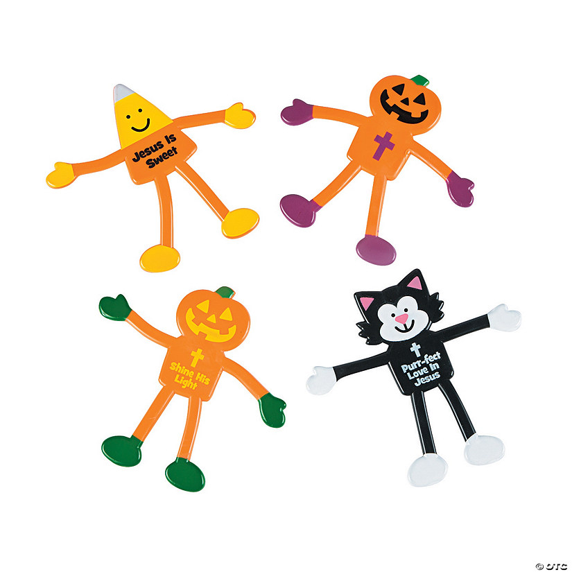 4" x 3" Religious Halloween Bendable Character Toys - 24 Pc. Image