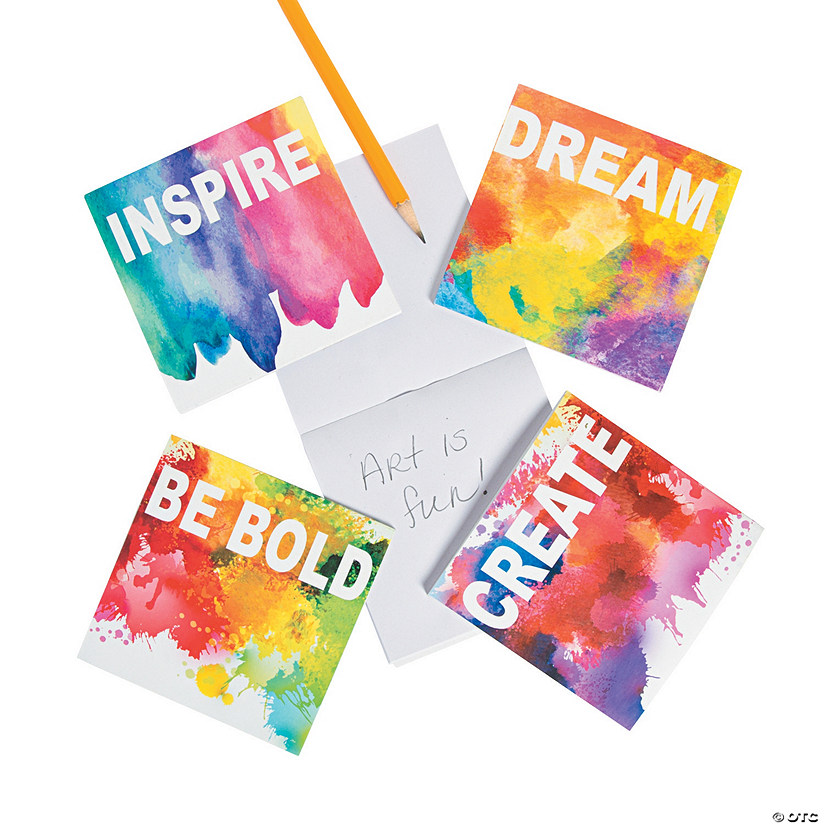 4" x 4" 25 pg. Inspirational Sayings Watercolor Multicolor Paper Notepads - 24 Pc. Image