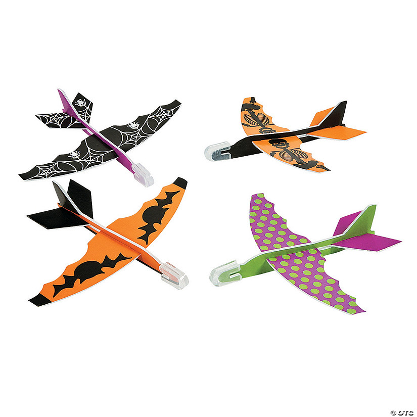 4" x 4 3/4" Bulk 48 Pc. Mini Sleek Halloween Foam Gliders with Weighted Nose Image