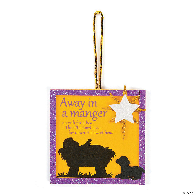 4" x 4" Away in a Manger Christmas Ornament Craft Kit - Makes 12 Image