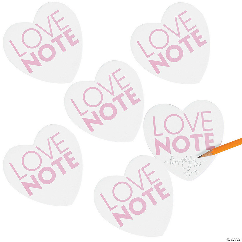 4" x 4" Bulk 48 Pc. Wedding Heart-Shaped White Paper Sticky Notes Image