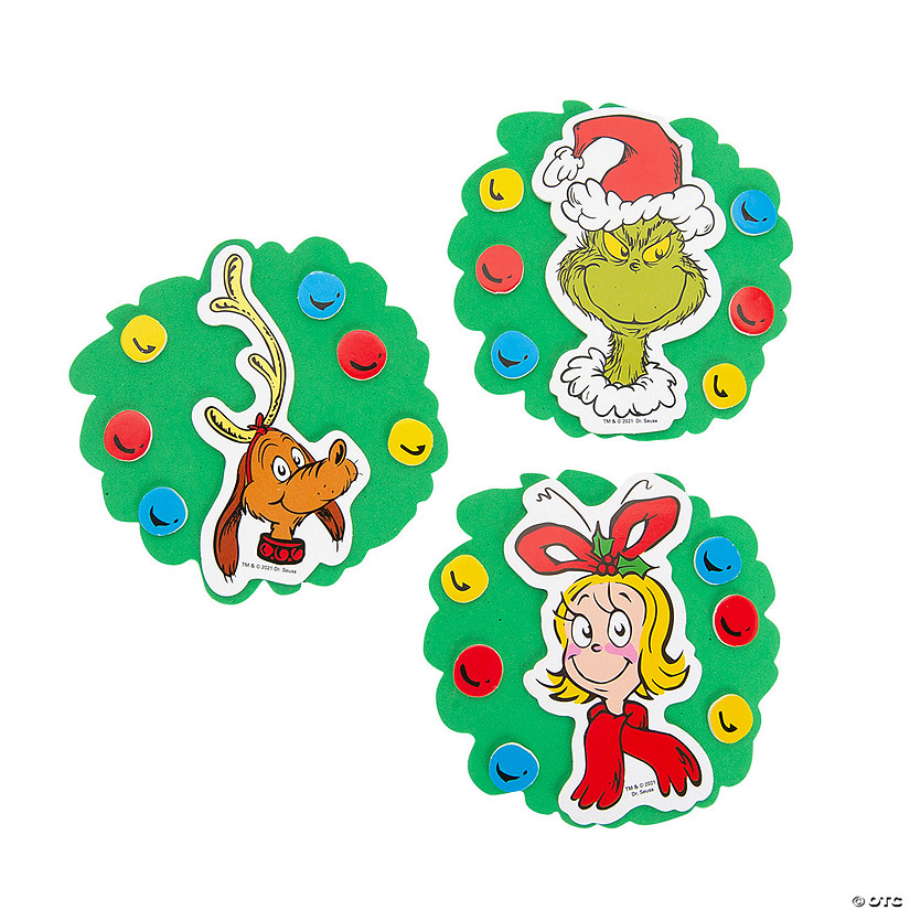 4" x 4" Dr. Seuss&#8482; The Grinch, Max & Cindy Lou Magnet Craft Kit - Makes 12 Image