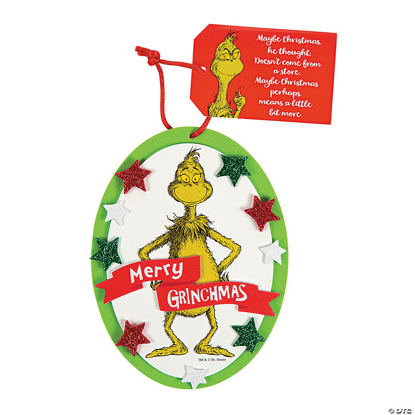 4" x 5 1/2" Dr. Seuss&#8482; The Grinch Christmas Ornament Craft Kit - Makes 12 Image