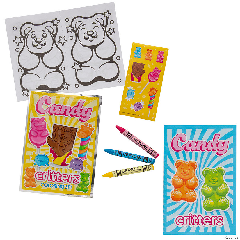 4" x 5 1/2" Mini Candy Critters Characters Stationery Sets for 12 Image