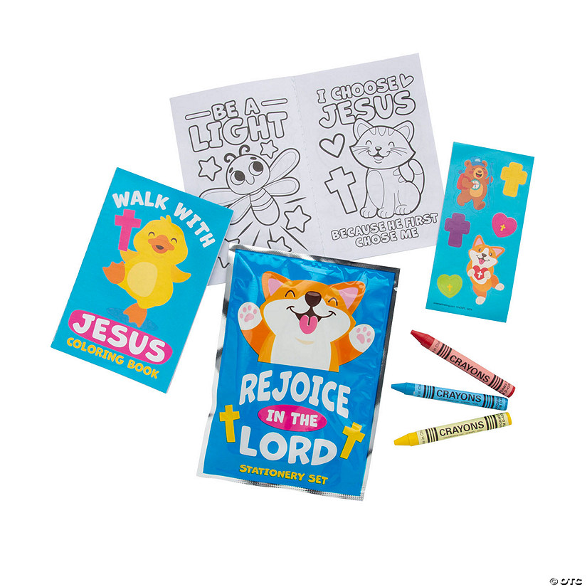 4" x 5 1/2" Religious Animal Character Stationery Sets - 12 Pc. Image
