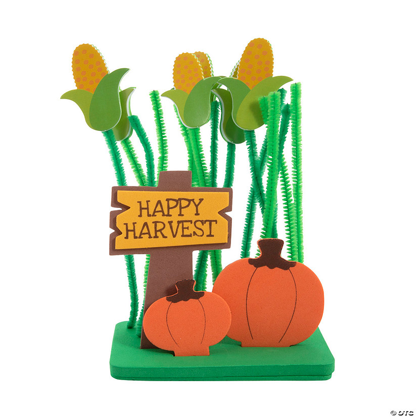 4" x  5 3/4" 3D Fall Harvest Corn & Pumpkin Field Craft Kit - Makes 12 Image