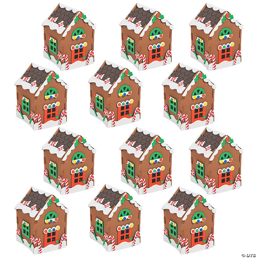 4" x 5 3/4" Mega Bulk 3D Gingerbread House Foam Craft Kit - Makes 144 Image