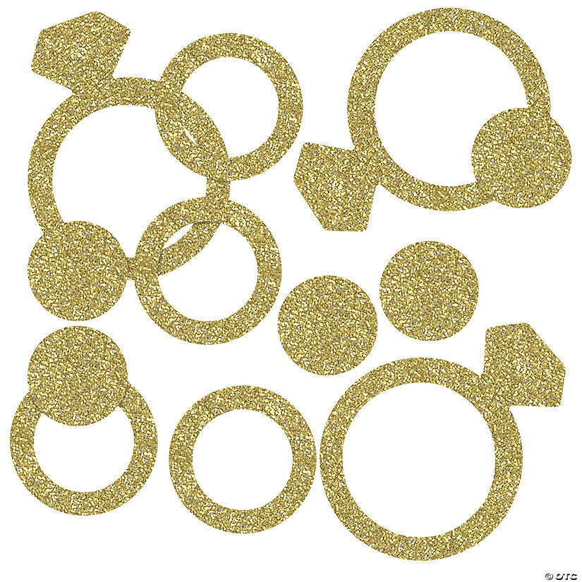 4" x 5" Diamond Ring Glittery Deluxe Sparkle Confetti - 12 Pc. Image