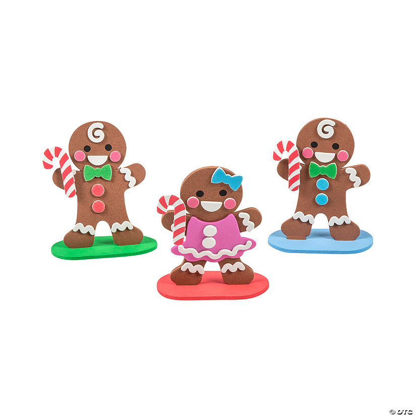 4" x 5" Happy Gingerbread Character Stand-Up Craft Kit - Makes 12 Image