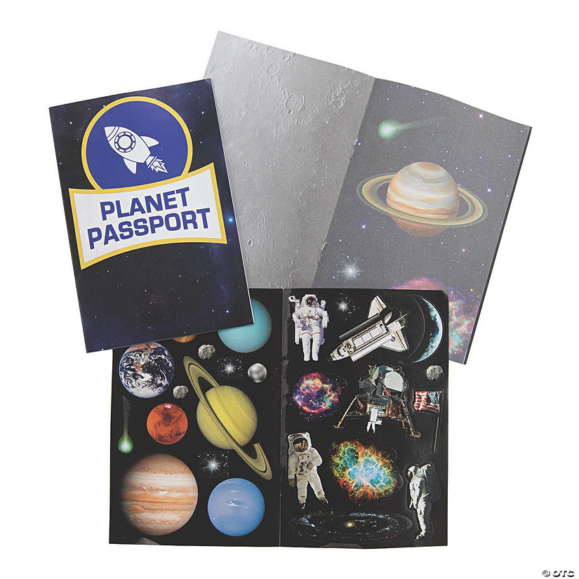 4" x 6" Outer Space Planet Passport Paper Sticker Books - 12 Pc. Image