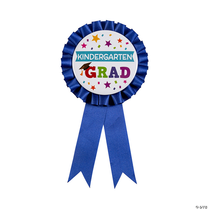 4" x 7 1/4" Kindergarten Grad Award Metal Button Ribbons - 12 Pc. Image