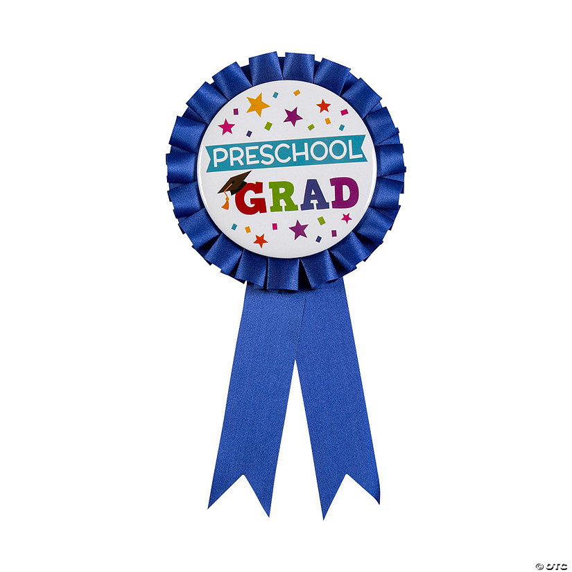 4" x 7 1/4" Preschool Grad Award Metal Button Ribbons - 12 Pc. Image