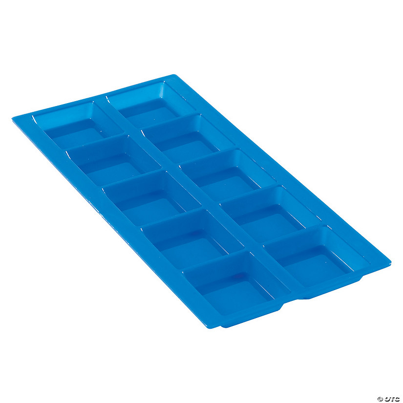 4" x 8" Ten Frame Blue Plastic Educational Counting Trays - 12 Pc. Image