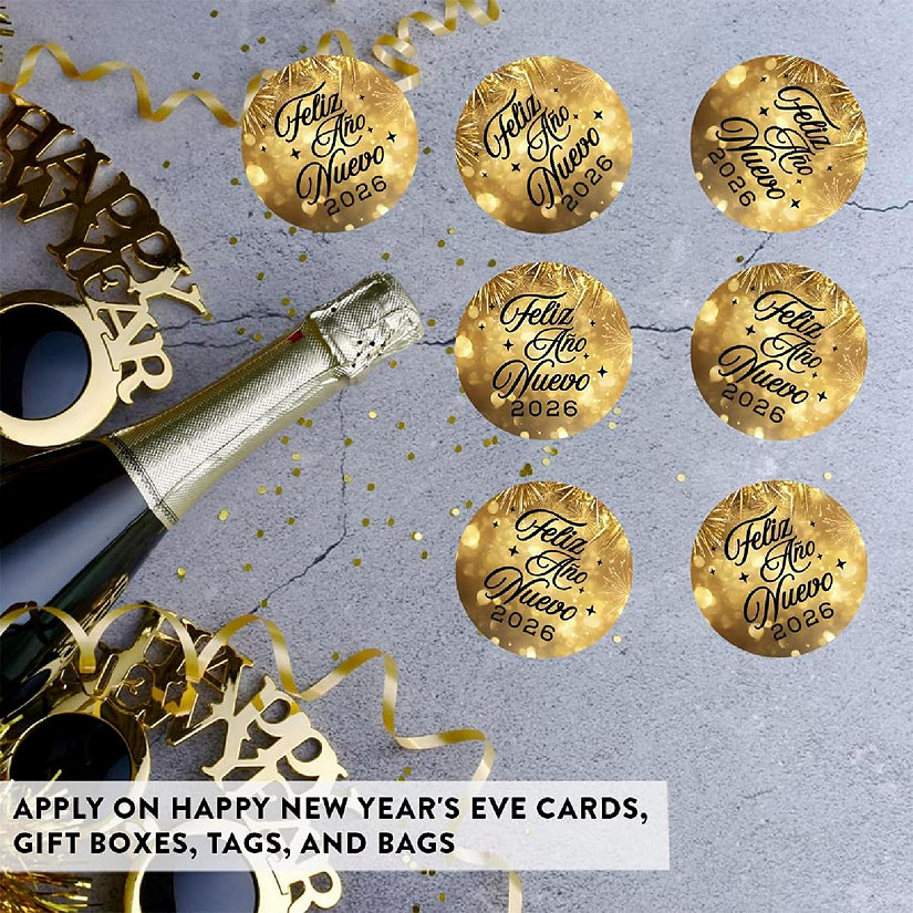40 2" Gold Fireworks Sparkles Ano Label Image