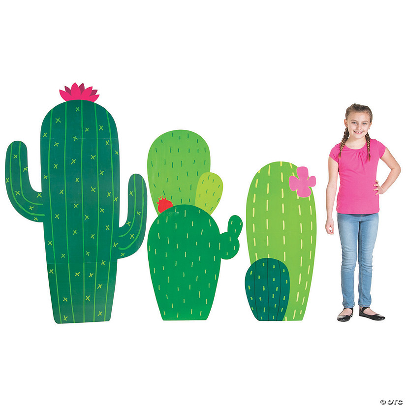 40" - 60" Fiesta Cactus Cardboard Cutout Stand-Ups - 3 Pc. Image