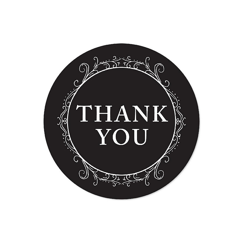 40 Black Filigree Circle Thank You Image