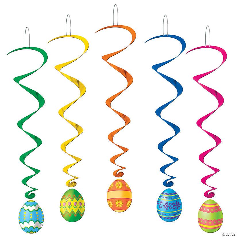 40" Easter Egg Hanging Swirls - 5 Pc. Image