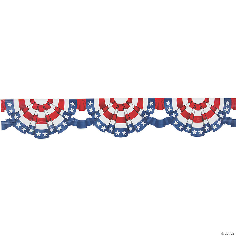 40 Ft. Patriotic Classic Red White & Blue Plastic Bunting Roll Image