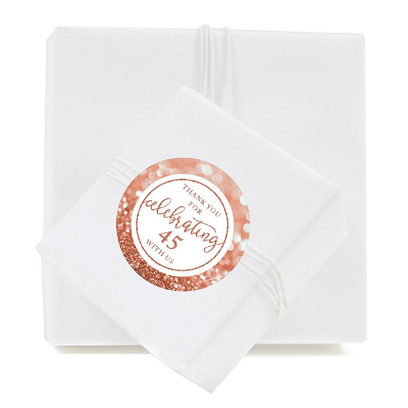 40 Glitzy Rose Gold Thank You/45 with Us Image
