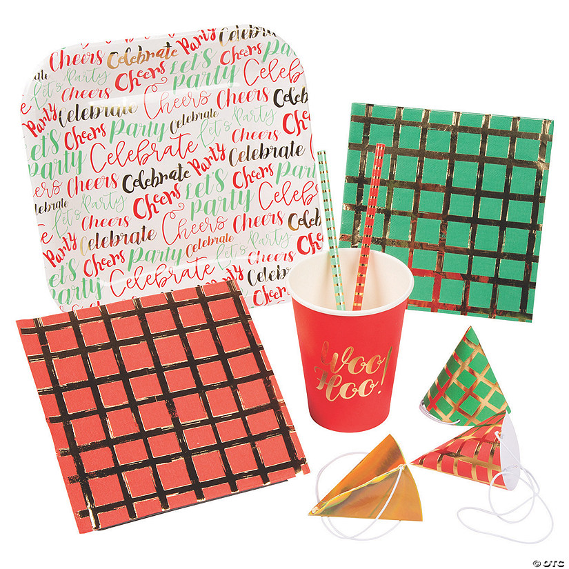 40 Pc. Holiday Tableware Kit for 8 Guests Image