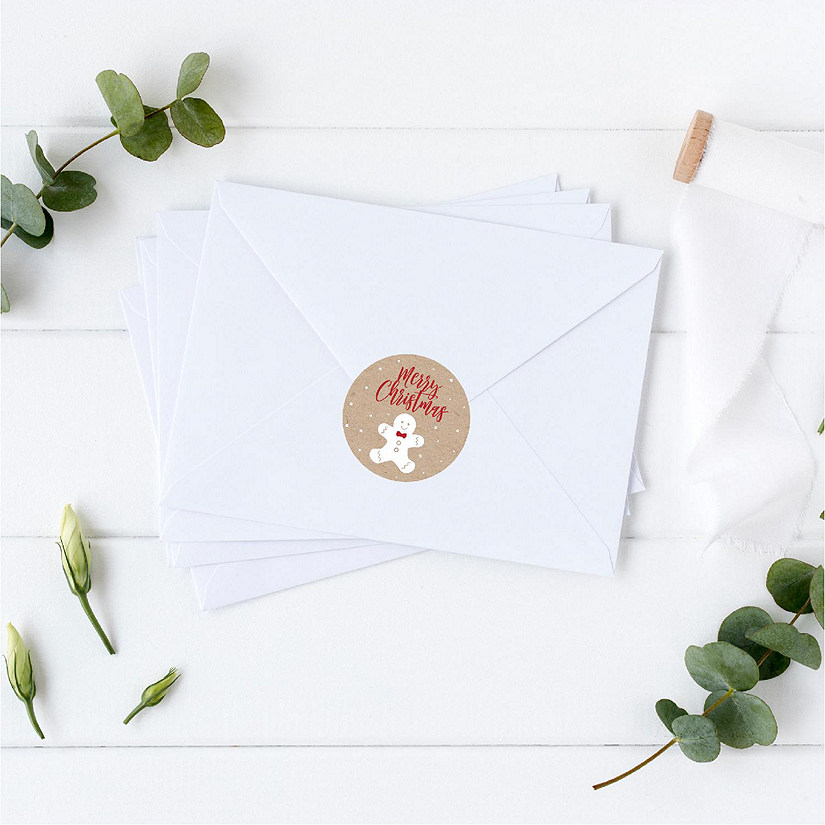40 PC Christmas Gingerbread Man Labels Image