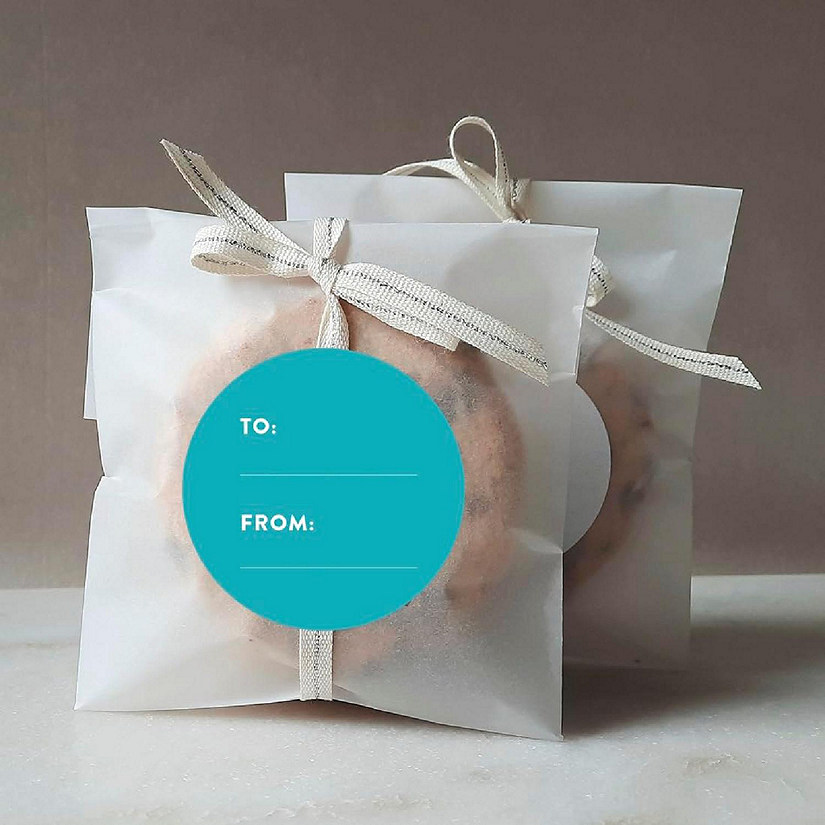 40 PCS AQUA MODERN TO/FROM LABELS Image