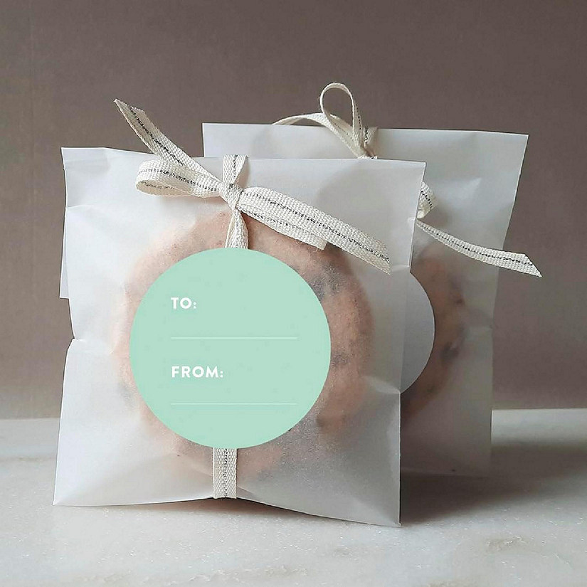 40 PCS MINT GREEN MODERN TO/FROM LABELS Image