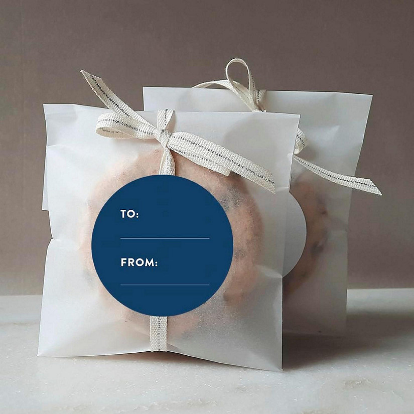 40 PCS NAVY BLUE MODERN TO/FROM LABELS Image