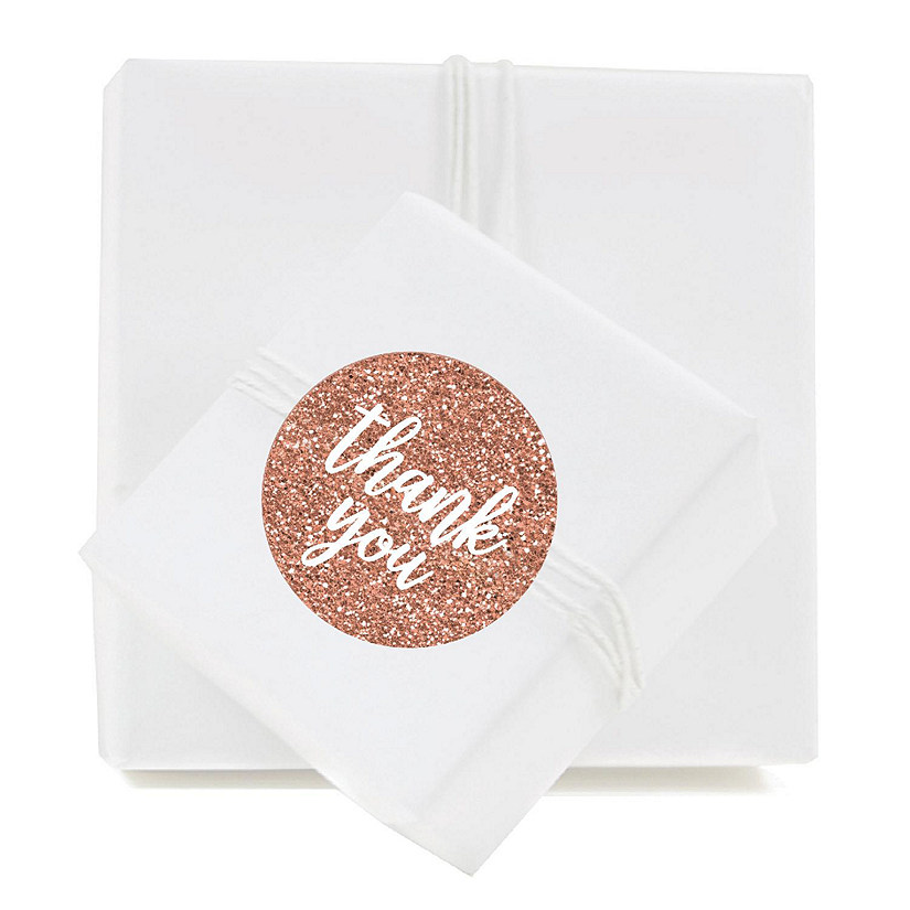 40 Rose Gold Script  White Thank You Image