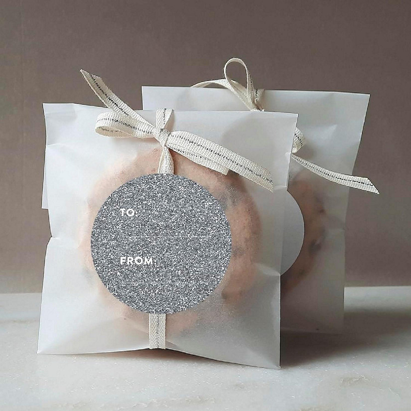 40 SILVER GLITTER MODERN TO/FROM LABELS Image